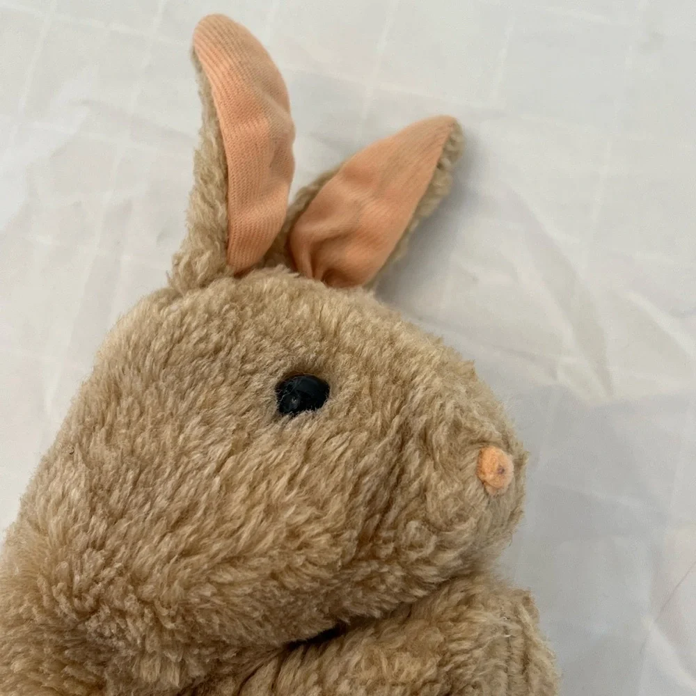 Adorable Brown Bunny Plush 12” puppet‎ rabbit Easter decor vintage